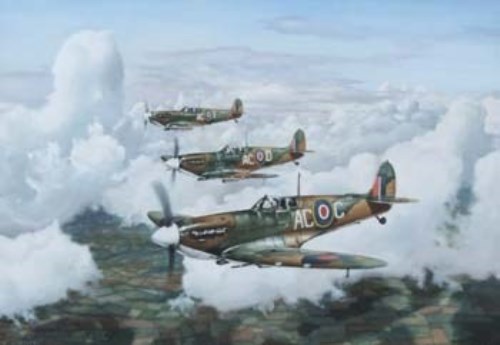 Lot 143 - A.J. Willett, spitfires, watercolour