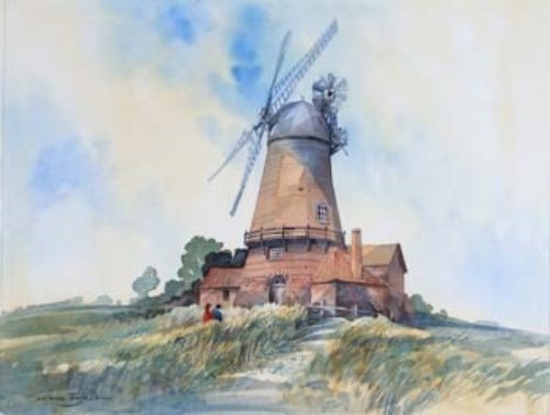Lot 144 - Ivan Taylor, three windmill studies, watercolour (3).
