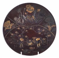 Lot 83 - Japanese bronze and mixed metal charger