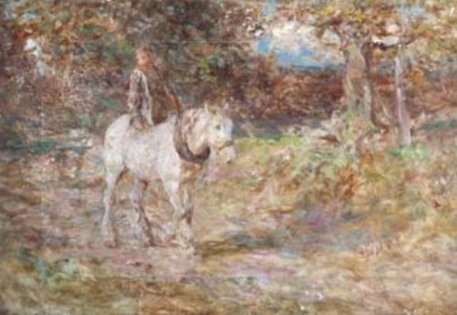 Lot 187 - Attributed to James Charles, horse and rider, oil