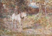 Lot 187 - Attributed to James Charles, horse and rider, oil
