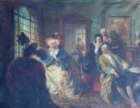 Lot 201 - English School 19th century, Interior scene, oil on canvas