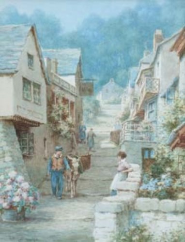 Lot 239 - John Mortimer, Clovelly, Devon, watercolour