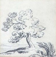 Lot 256 - John Varley, tree study, pencil and two other studies (3)