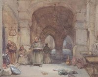 Lot 262 - G. Cattermole, monks preparing supper, watercolour