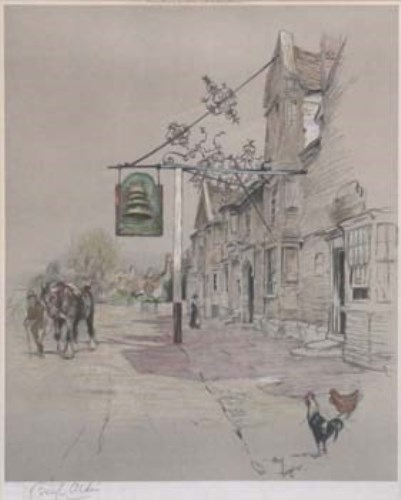 Lot 268 - After Cecil Aldin, street scene, signed print