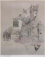Lot 268 - After Cecil Aldin, street scene, signed print