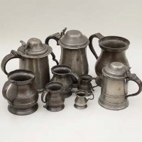 Lot 274 - Group of pewter tankards