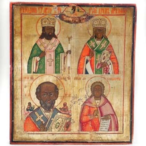 Lot 289 - Russian icon (1830) - four patriarchs