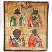 Lot 289 - Russian icon (1830) - four patriarchs