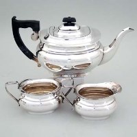 Lot 315 - Silver three piece tea set