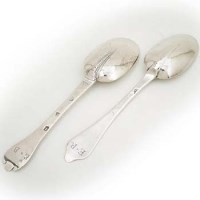 Lot 327 - Two silver trefoil spoons
