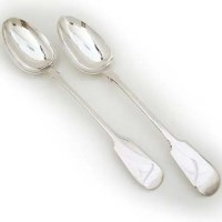 Lot 336 - Two Georgian silver gray spoons