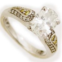 Lot 418 - Oval diamond (1.53ct) high colour 18ct white gold ring