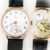 Lot 488 - Omega gentleman's wristwatch circa 1920 18ct gold case