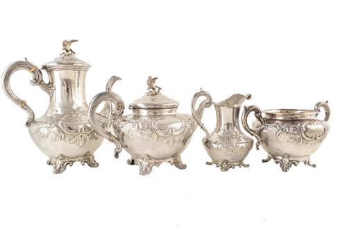Lot 36 - A Victorian silver four-piece tea and coffee set
