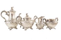 Lot 36 - A Victorian silver four-piece tea and coffee set