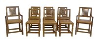 Lot 372 - Eight Mouseman dining chairs