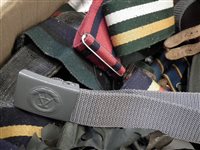 Lot 112 - 34 assorted military belts and three 1908 webbing.