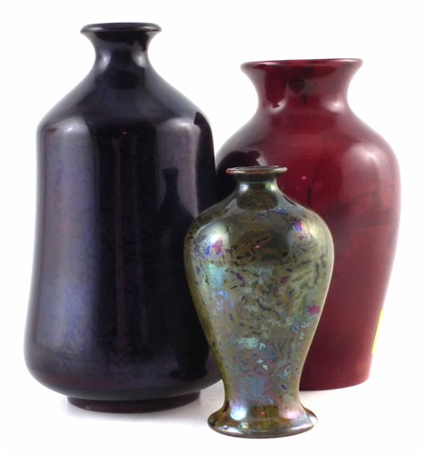 Lot 172 - Bernard Moore vase and two others.