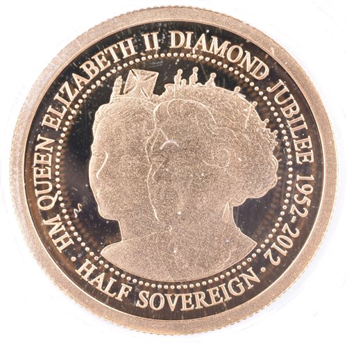 Lot 8 - 2012 Diamond Jubilee Gibraltar gold half sovereign (boxed).