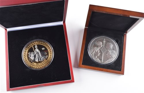 Lot 227 - Queen Elizabeth II ten crowns (boxed) and Diamond Jubilee Monarchs Super Crown 2012 (2).