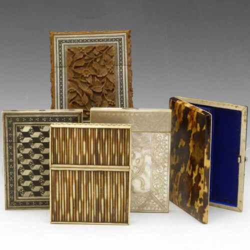 Lot 5 - Tortoise Shell visiting card case and four others