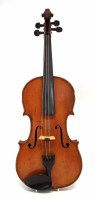 Lot 77 - Viola After Stradivari with two bows, chin rest