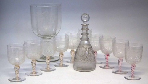 Lot 89 - Collection of Masonic glass ware