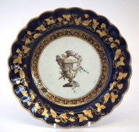 Lot 103 - Worcester plate circa 1780, painted with a