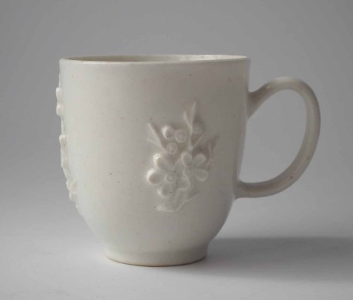 Lot 116 - Chelsea blanc de chine cup circa 1750, moulded