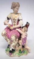 Lot 117 - Derby figure of a lady and cherub circa 1800