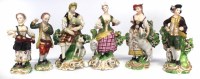 Lot 130 - Two pairs of Derby figures, 1780 -1800, modelled