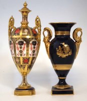 Lot 171 - Royal Crown Derby vase, and a Limoges vase