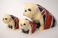 Lot 184 - Three Royal Doulton Union Jack Bulldogs