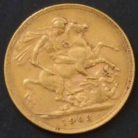Lot 224 - Edward VII gold sovereign, 1908