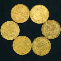 Lot 244 - Six gold half-sovereigns