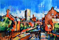 Lot 277 - Olivia Pilling, "Bridgewater Canal, Manchester", acrylic.