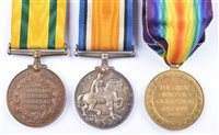 Lot 38 - A World War One trio of medals awarded to 492489 SPR. C. FLETCHER R.E.