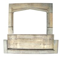 Lot 434 - 20th century yellow sandstone fire place inset Gothic design.