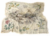 Lot 6 - Silk head scarf signed Oliver Messel