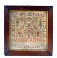 Lot 7 - A Victorian sampler worked by Jane Dolphin