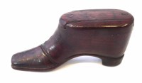 Lot 14 - Victorian novelty treen shoe snuff box, with