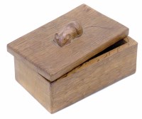 Lot 21 - Robert Mouseman Thompson oak trinket box and cover