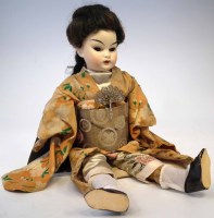 Lot 24 - German bisque head Oriental doll, mould number