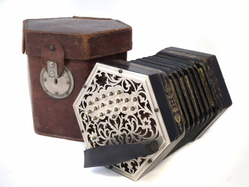 Lot 49 - Charles Jeffries 39 key concertina, with pierced