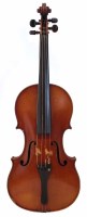 Lot 56 - French violin in case with three bows