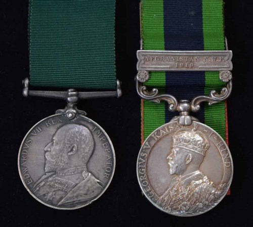 Lot 59 - India General Service Medal and Volunteer Long Service Medal (2).