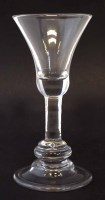 Lot 87 - Baluster wine glass circa 1740, with bell shaped