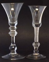 Lot 90 - Two wine glasses, one of baluster type with bell